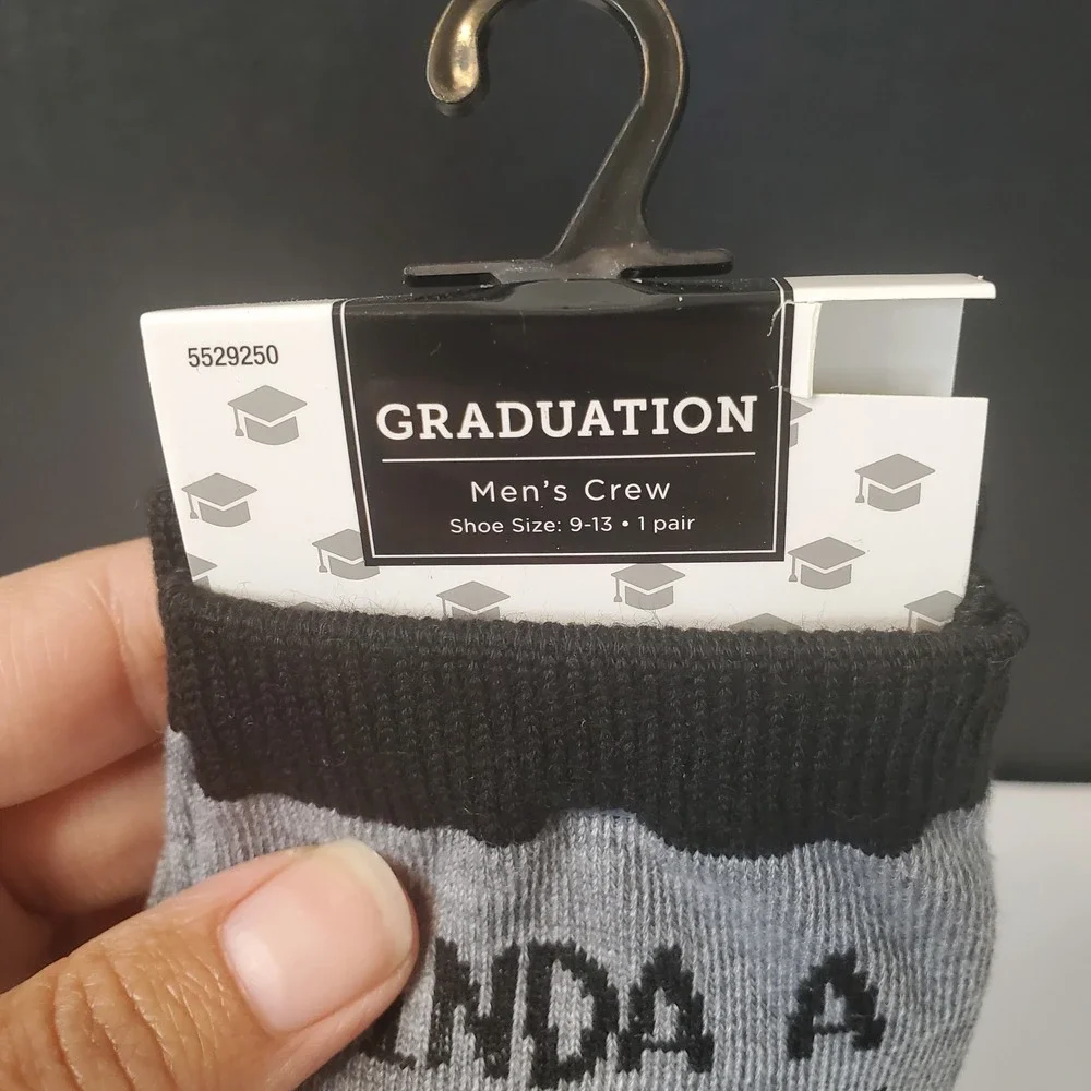 Mens Graduation Novelty Crew Socks 